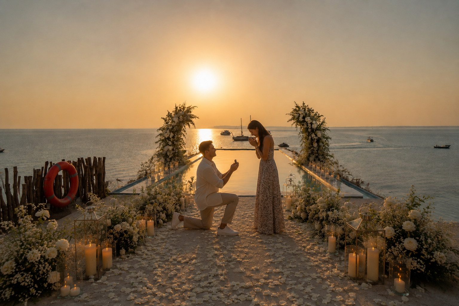 Marriage proposals on the beach